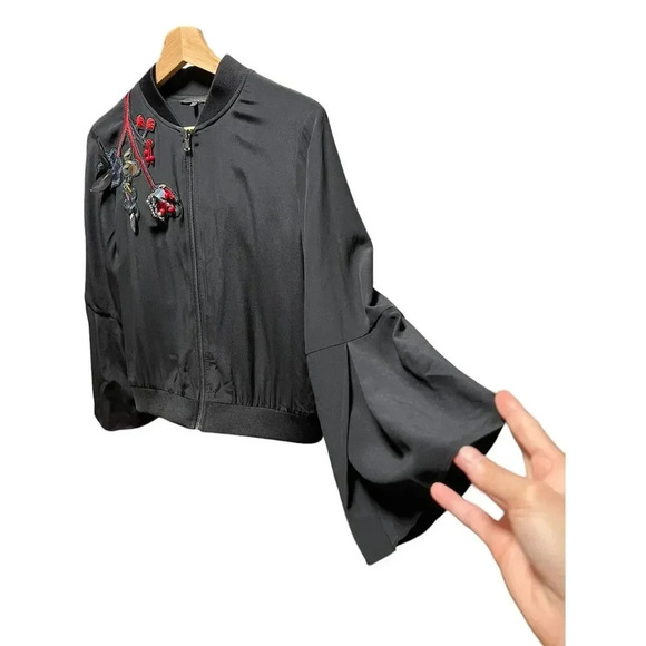 Kobi Halperin Black silk Cecilia jacket Size Small - Picture 6 of 6